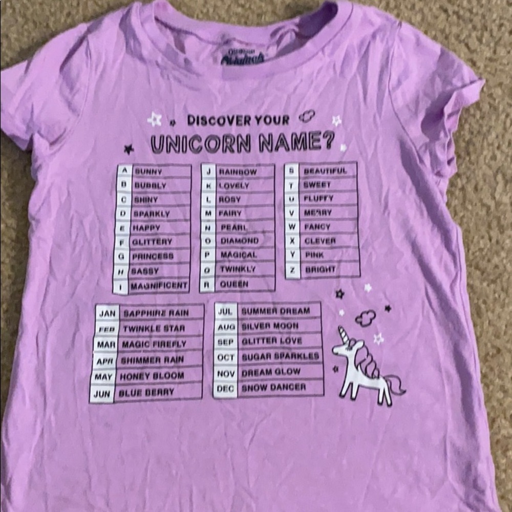 Oshkosh unicorn shirt